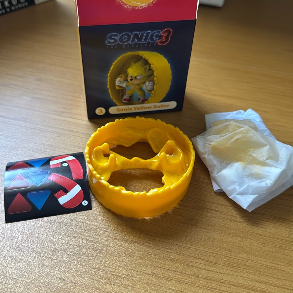 NEW McDonalds Happy Meal Toy 2024 #3 - Sonic Yellow Roller Meal Box